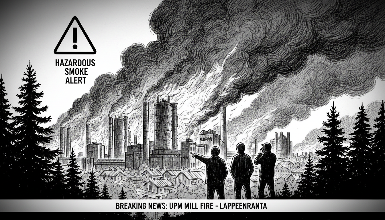 Major Industrial Fire at UPM Pulp Mill in Lappeenranta Prompts Hazardous Smoke Alert