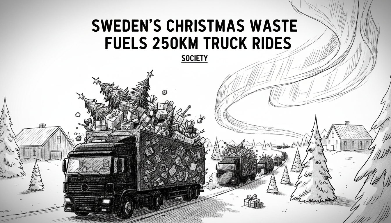 Sweden's Christmas Waste Fuels 250km Truck Rides