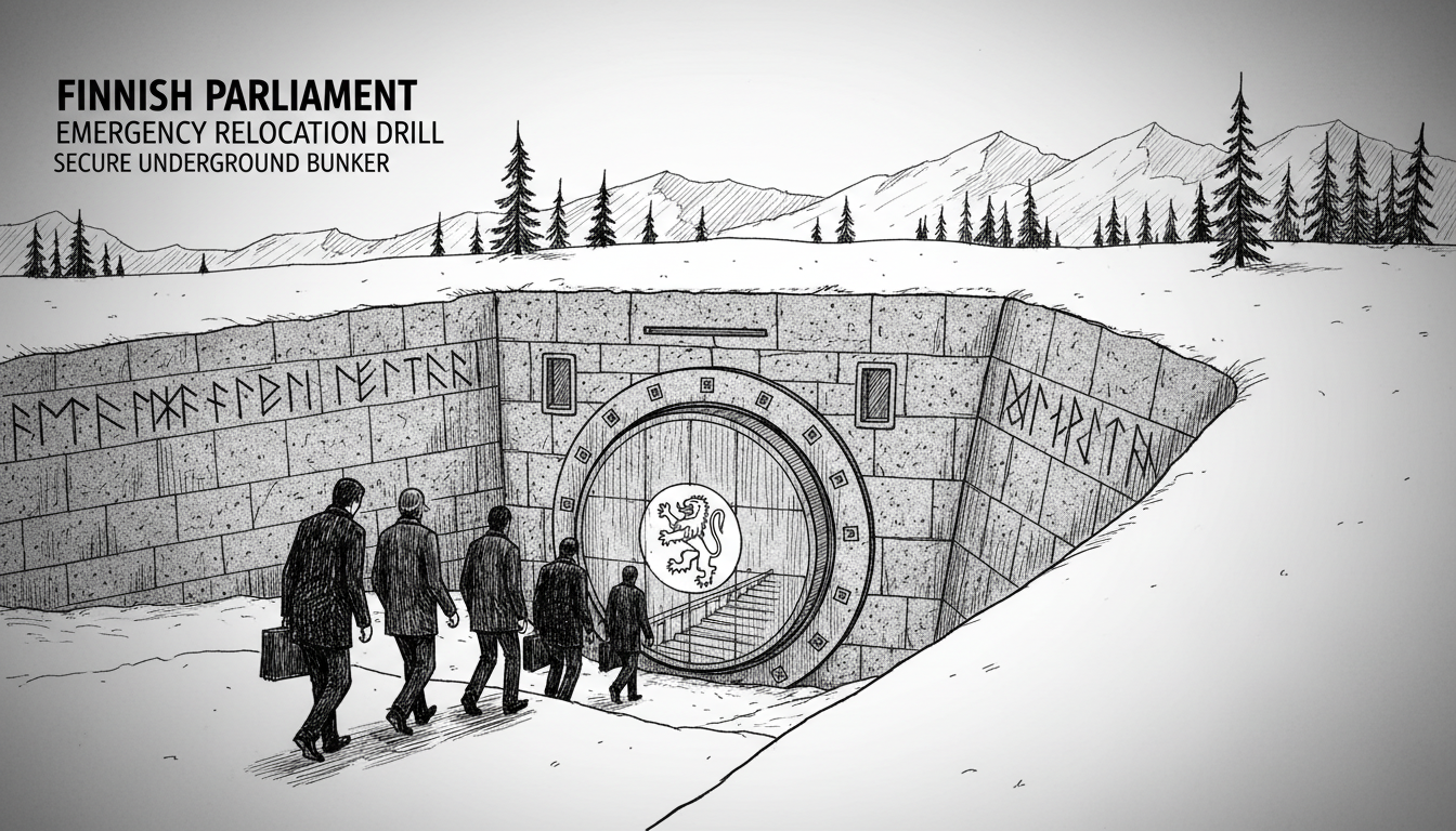 Finnish Parliament Practices Emergency Relocation to Secure Bunker