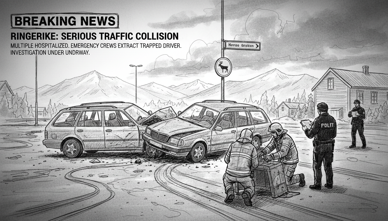 Serious Traffic Collision in Ringerike Sends Multiple to Hospital