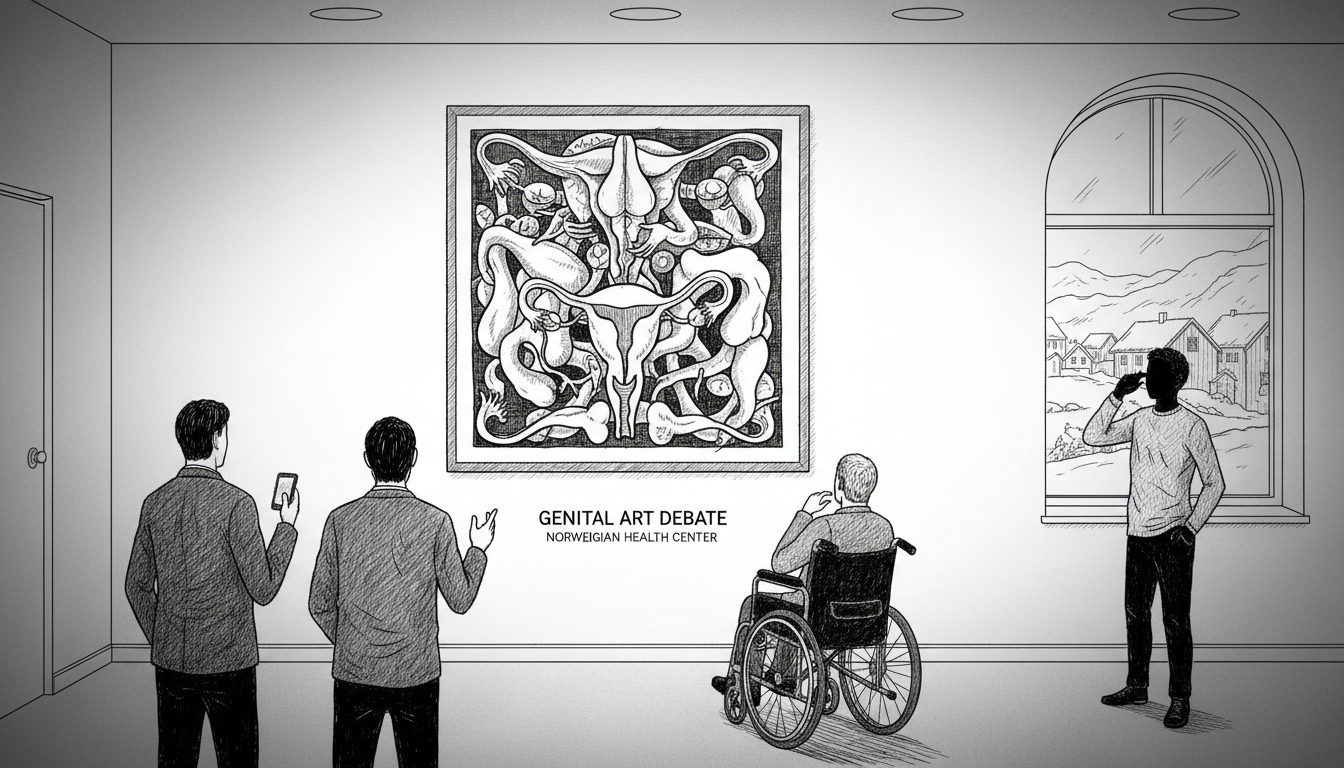 Controversial Genital Artwork Sparks Debate at Norwegian Health Center