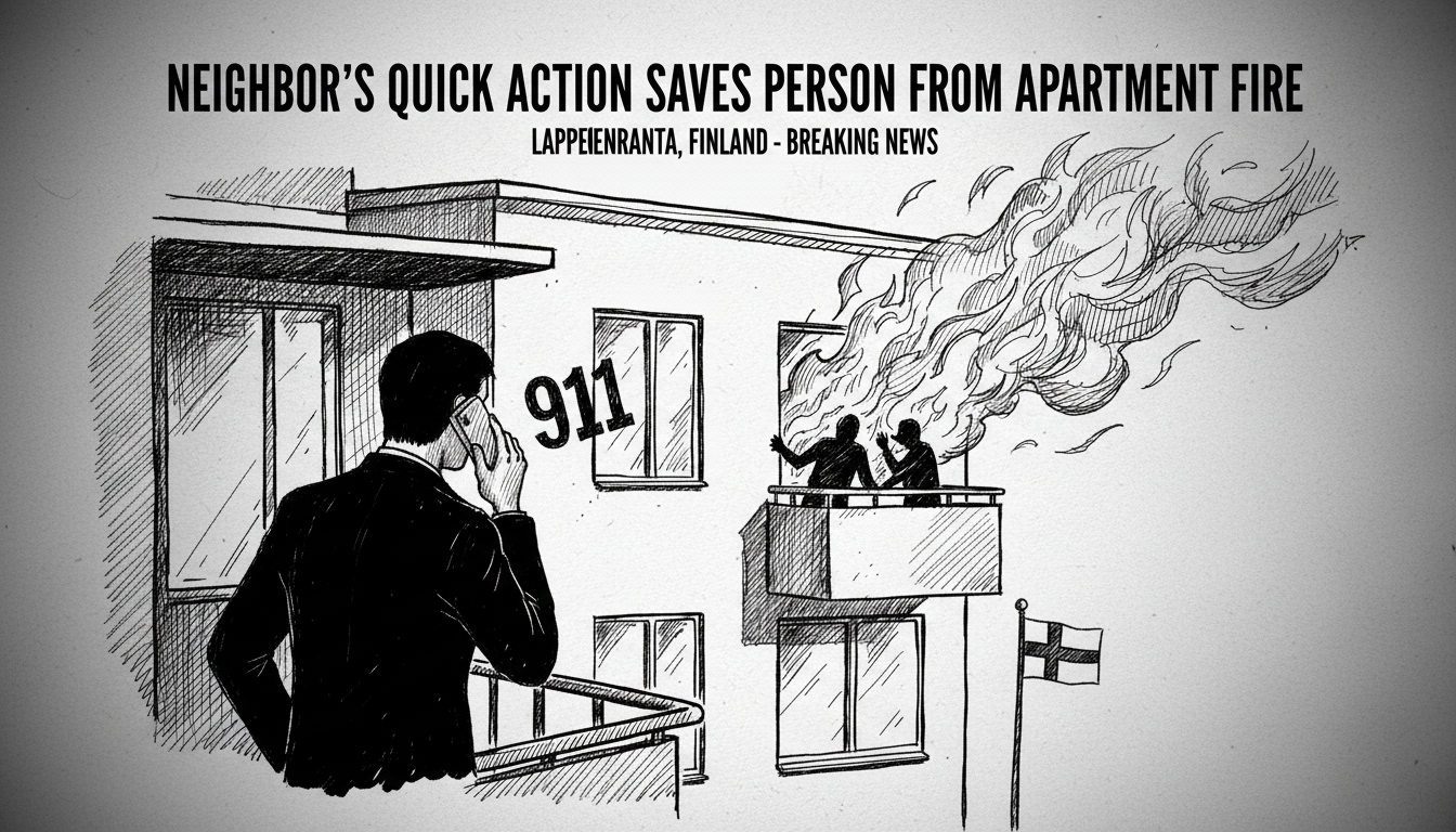 Neighbor's Quick Action Saves Person from Apartment Fire in Lappeenranta