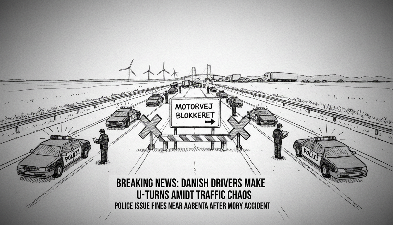 Drivers Make Illegal U-Turns on Blocked Danish Motorway After Accident