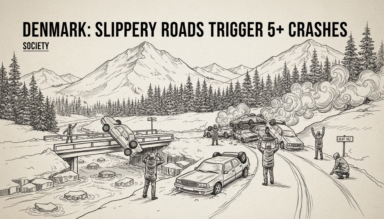 Denmark Slippery Roads Trigger 5+ Crashes