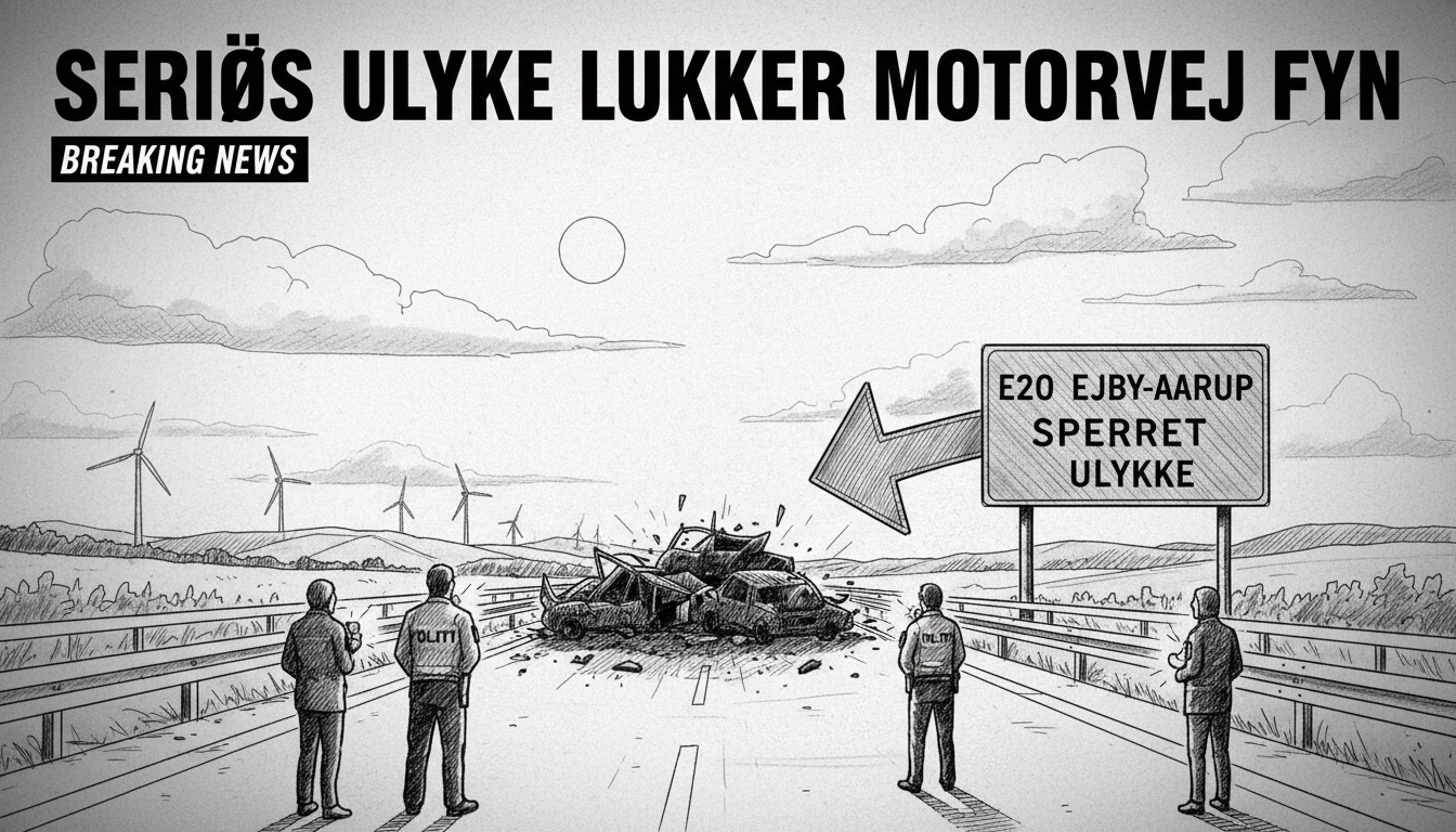 Serious Accident Closes Motorway on Funen Island