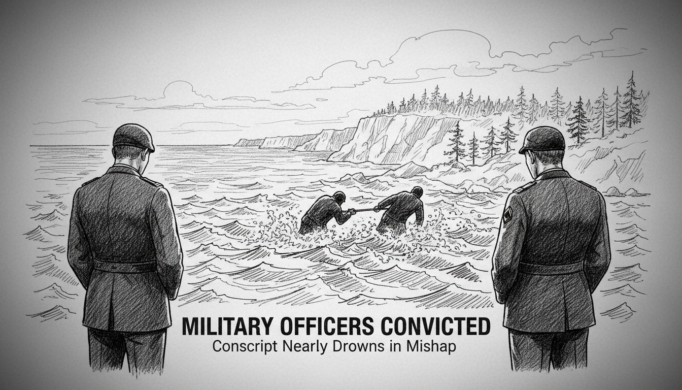 Military officers convicted after conscript nearly drowns in training exercise