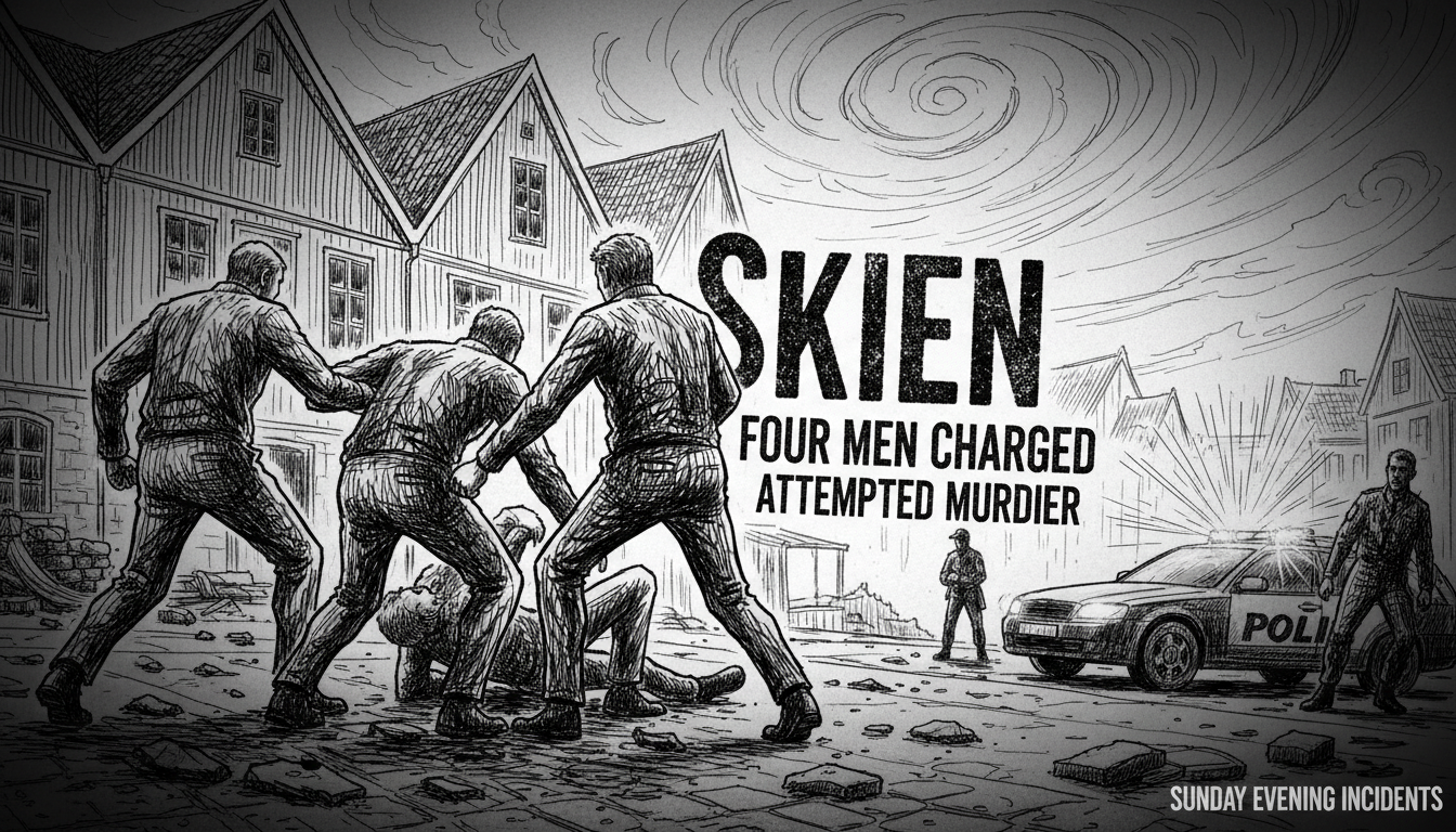 Four Men Charged With Attempted Murder After Violent Attack in Skien