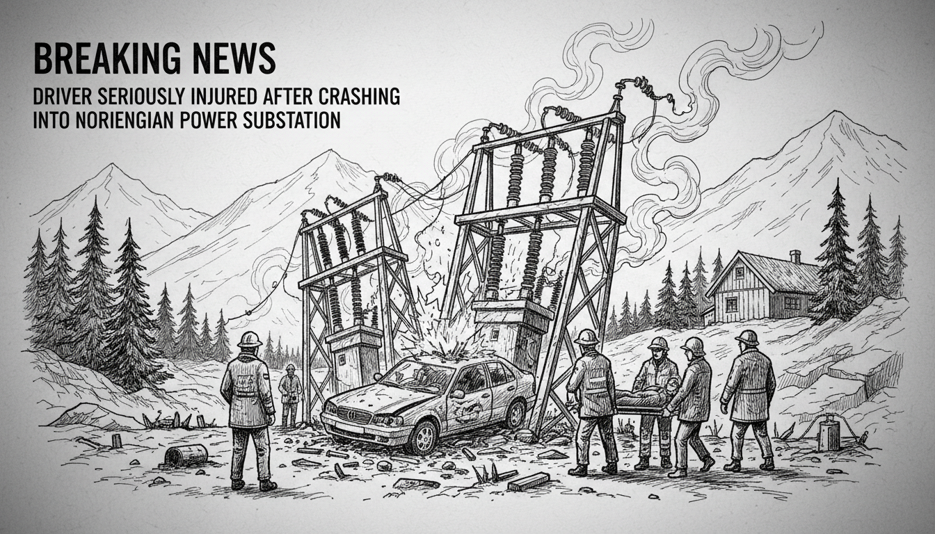 Driver Seriously Injured After Crashing into Norwegian Power Substation