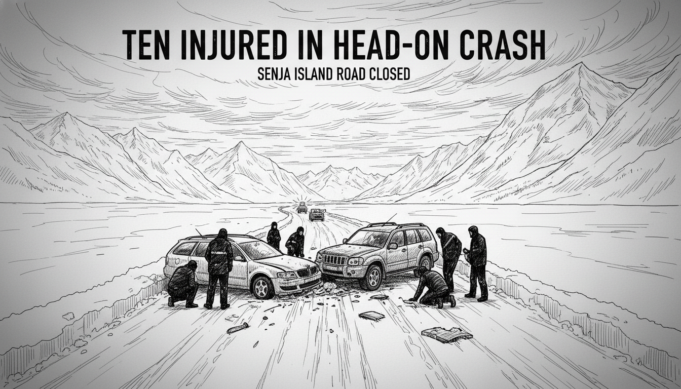 Ten Injured in Head-On Collision on Senja Island Road