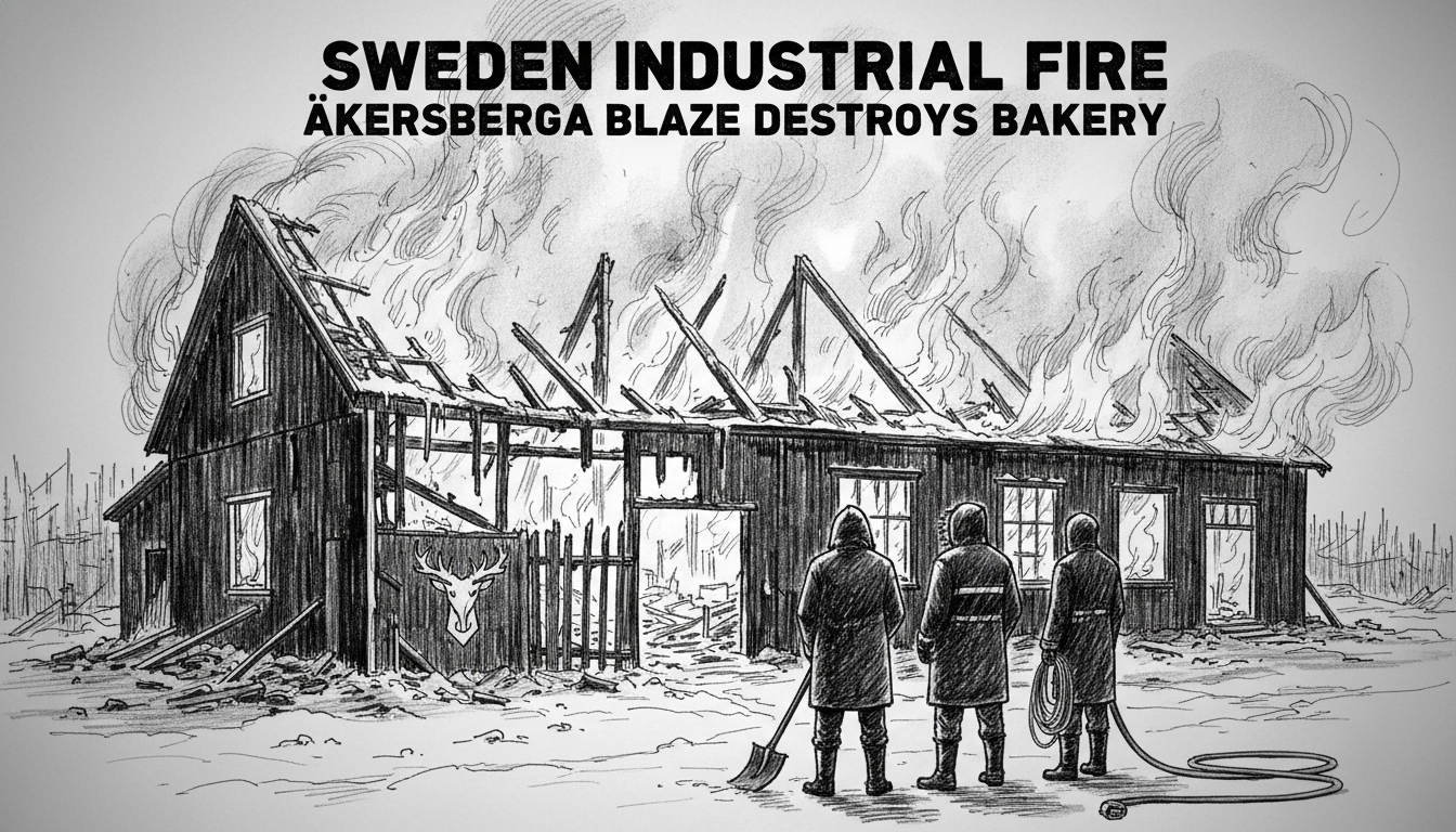 Sweden Industrial Fire: Åkersberga Blaze Destroys Bakery