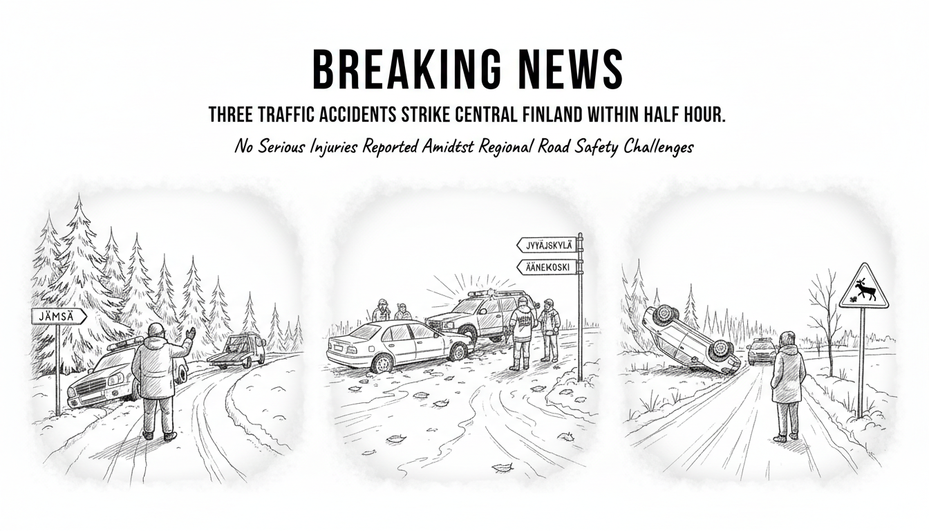 Three Traffic Accidents Strike Central Finland Within Half Hour