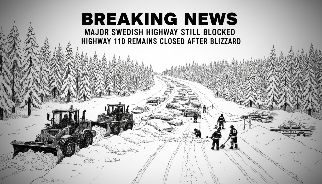 Major Swedish Highway Still Blocked Days After Snowstorm