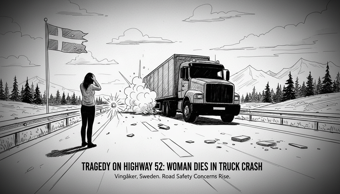 Woman Dies After Truck Collision on Swedish Highway
