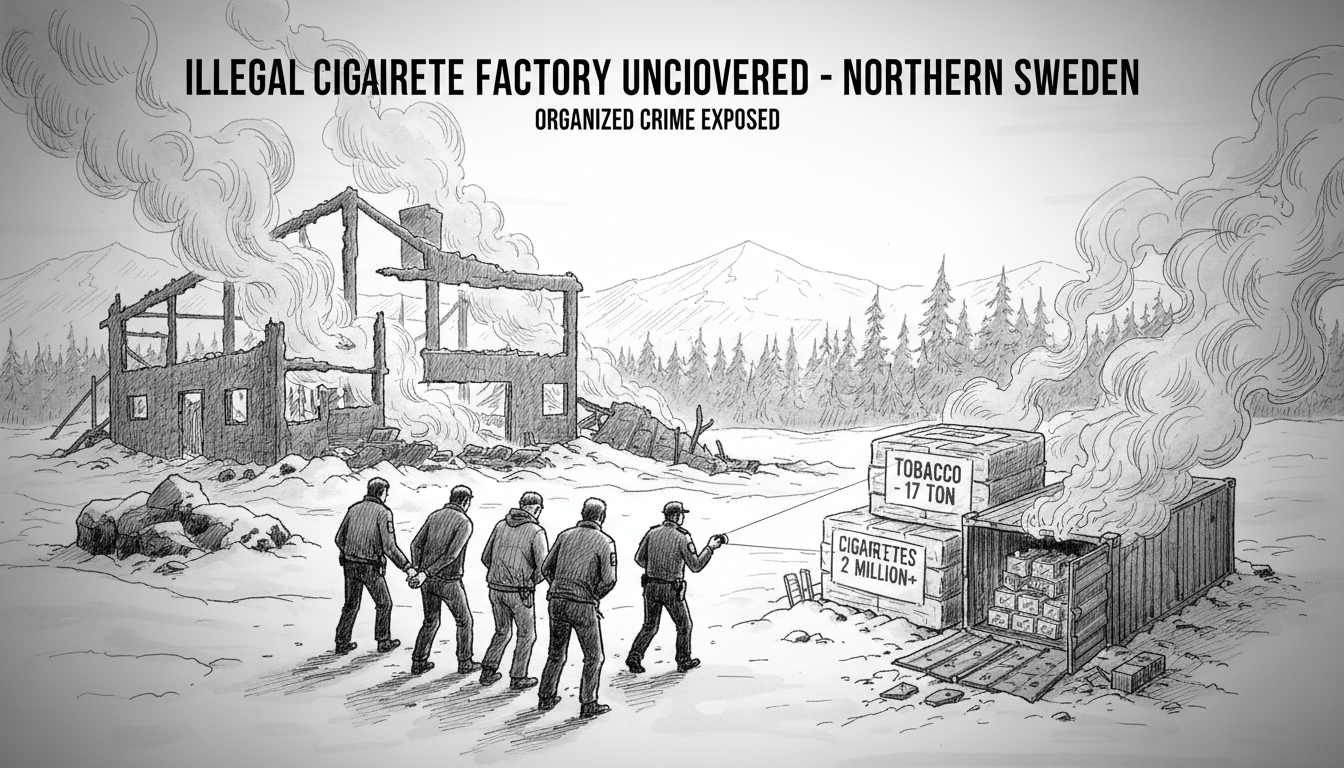 Illegal Cigarette Factory Uncovered in Northern Sweden After Fire