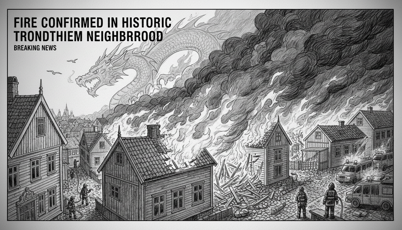Fire Confirmed in Historic Trondheim Neighborhood
