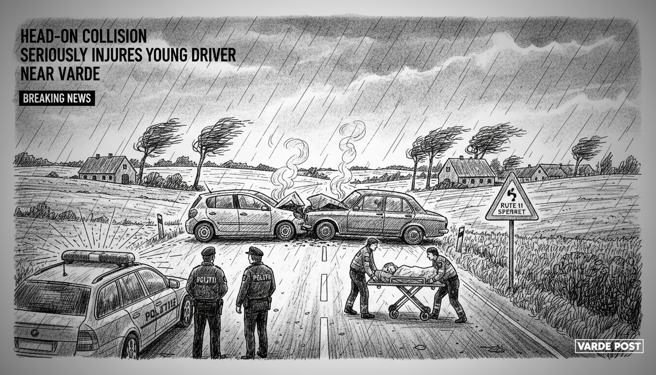 Head-On Collision Seriously Injures Young Driver Near Varde