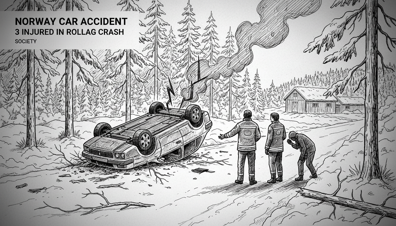 Norway Car Accident: 3 Injured in Rollag Crash