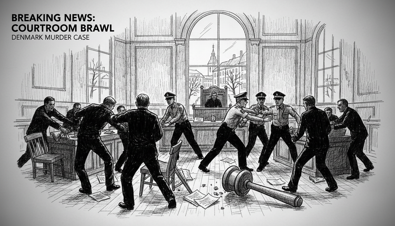 Courtroom Brawl Erupts Before Murder Case Hearing in Denmark