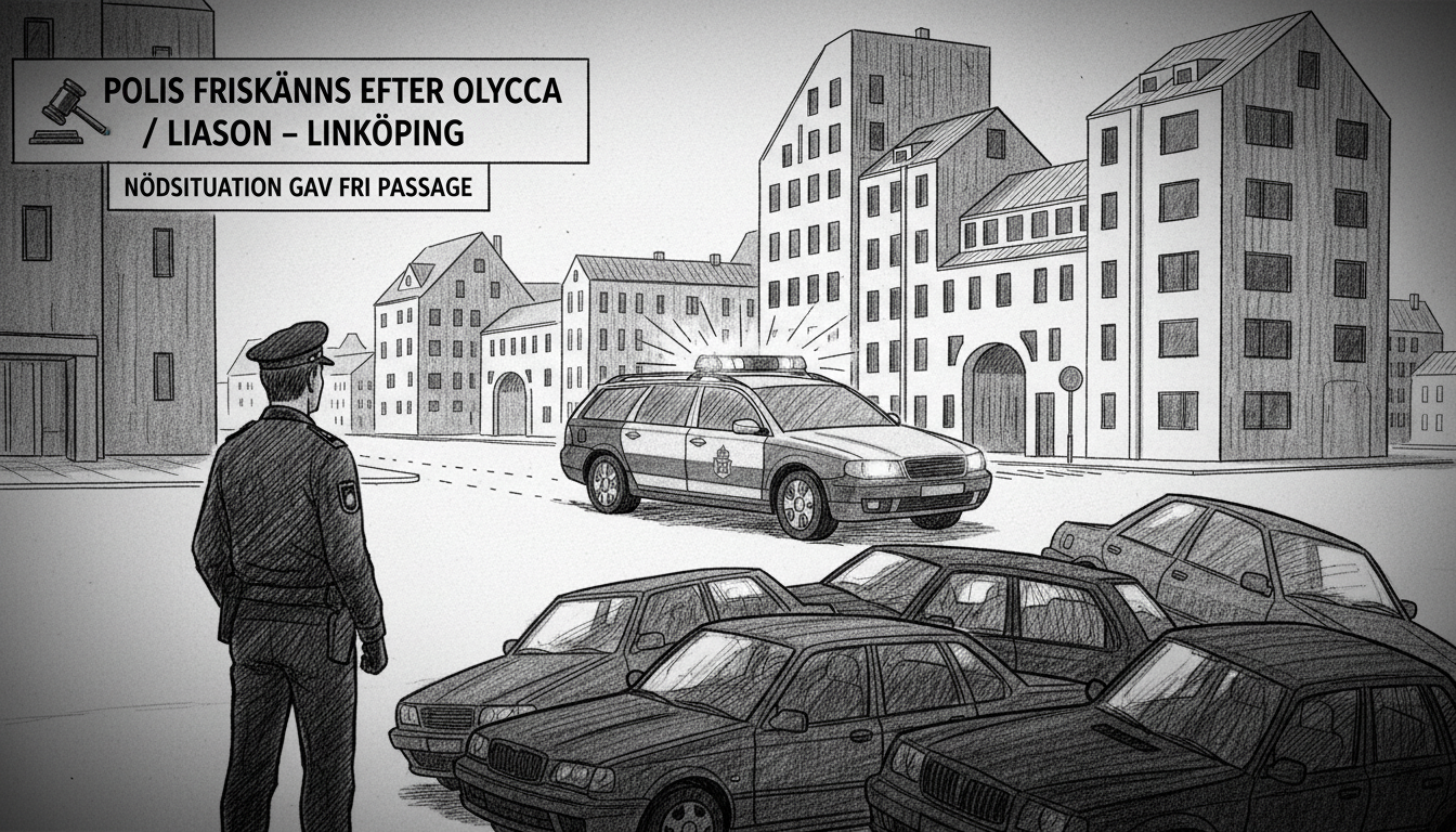 Police Officer Cleared After Causing Crash During Emergency Response in Linköping