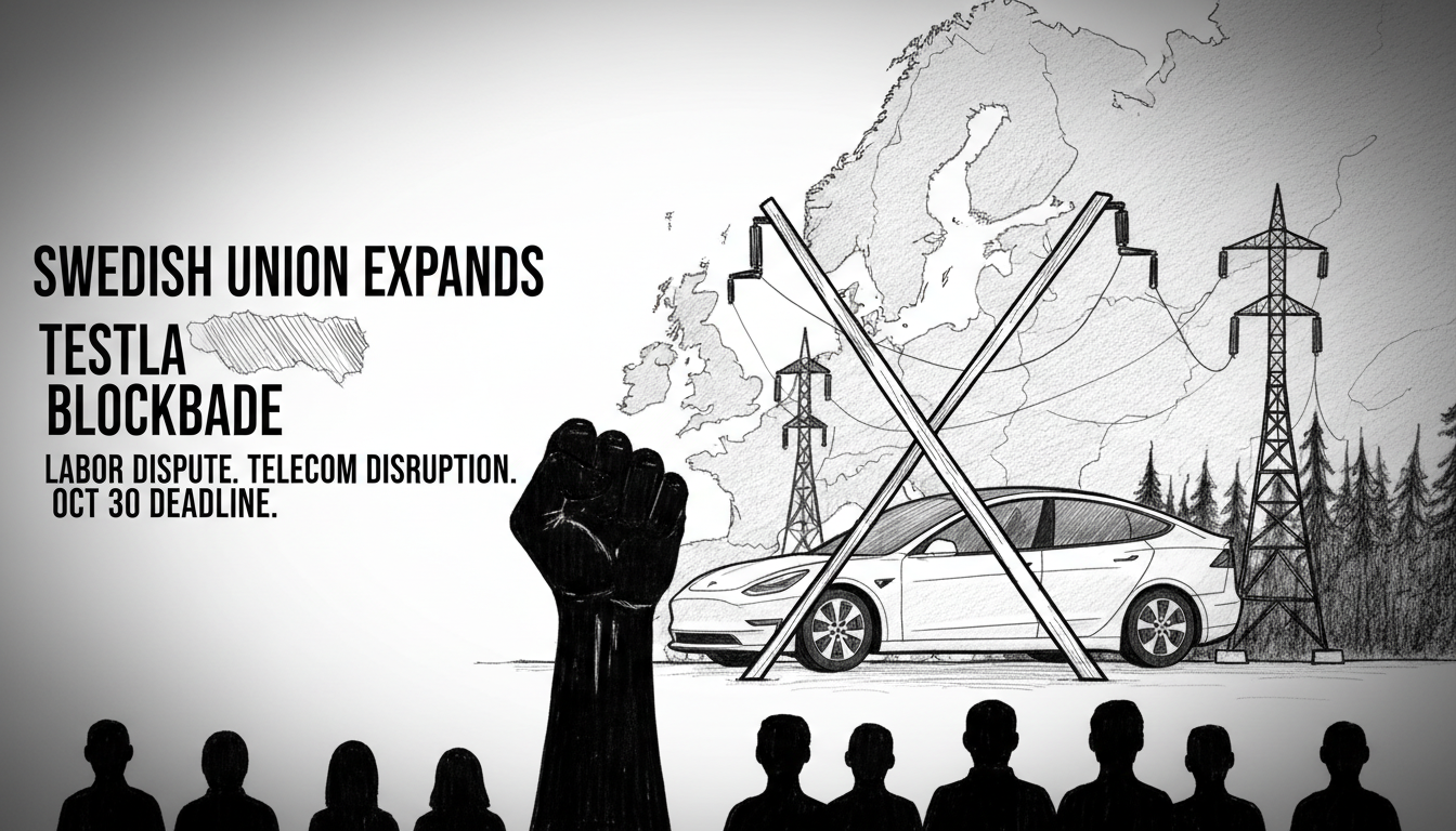 Swedish Union Expands Tesla Blockade Over Labor Dispute