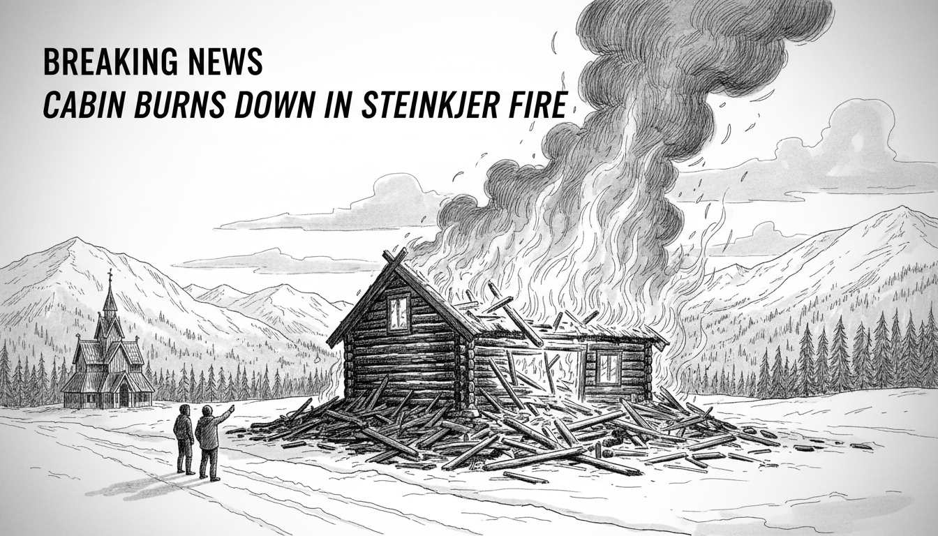 Cabin Burns Down in Steinkjer Fire