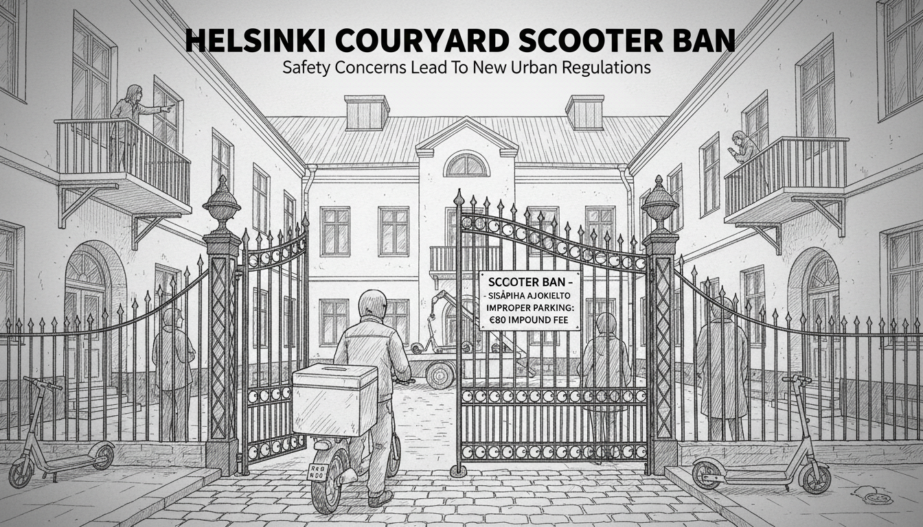 Food Delivery Scooters Banned From Helsinki Courtyard Over Safety Concerns