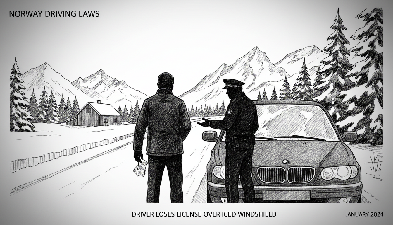 Norway Driving Laws: Driver Loses License Over Iced Windshield