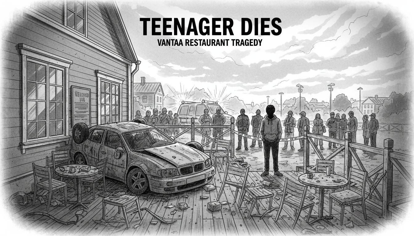 Teenager dies after car crashes into Vantaa restaurant terrace