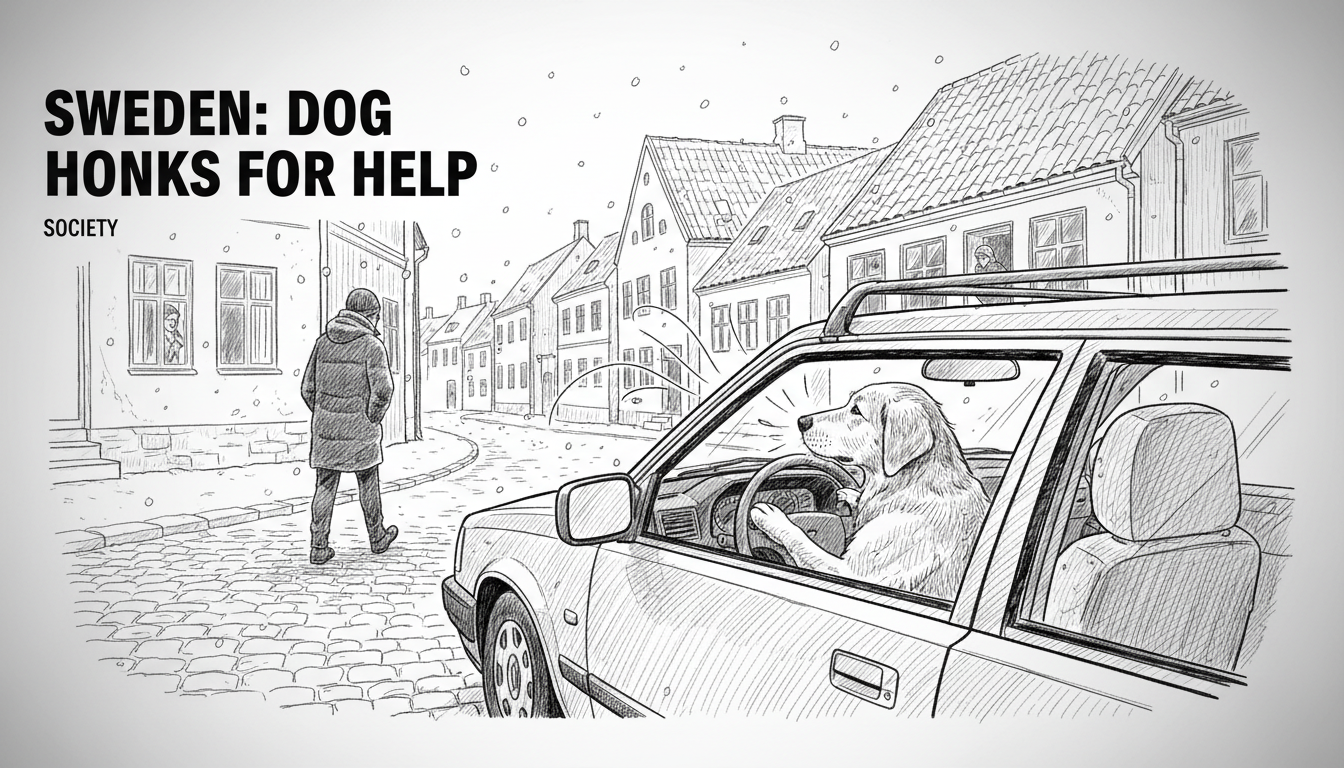 Sweden Dog Trapped in Car Honks for Help