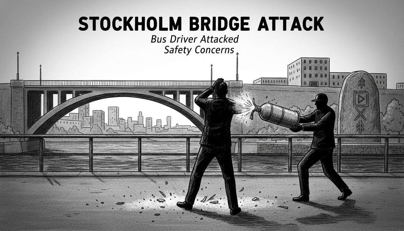 Bus Driver Attacked with Fire Extinguisher on Stockholm Bridge