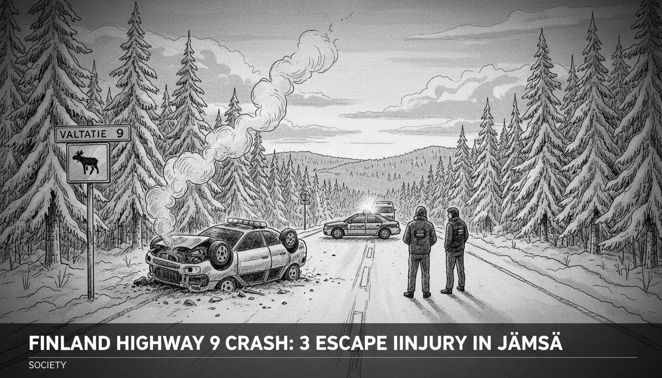 Finland Highway 9 Crash: 3 Escape Injury in Jämsä