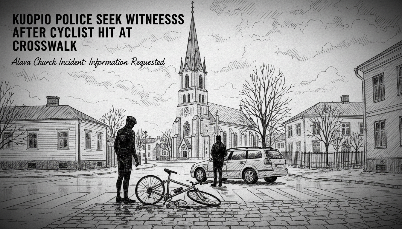 Kuopio Police Seek Witnesses After Cyclist Hit at Crosswalk