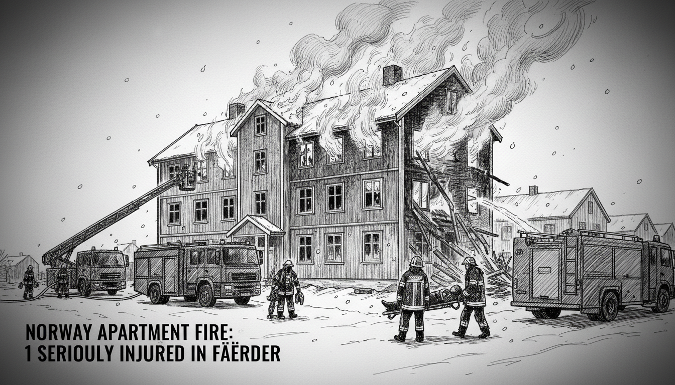 Norway Apartment Fire: 1 Seriously Injured in Færder