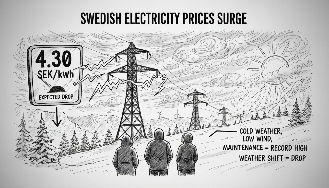 Swedish Electricity Prices Surge to Record Highs Before Expected Drop