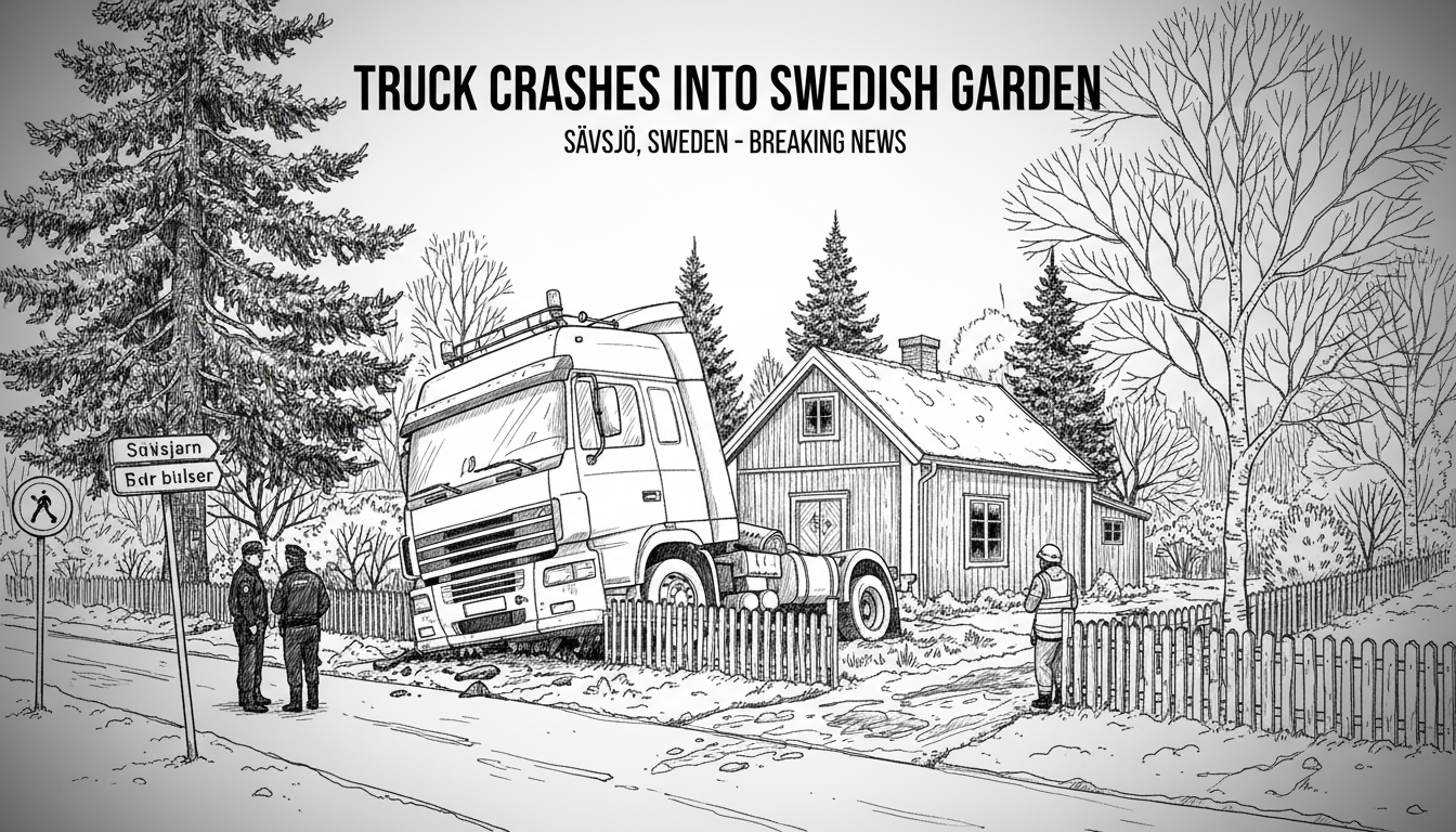 Truck Crashes Into Residential Garden in Southern Sweden