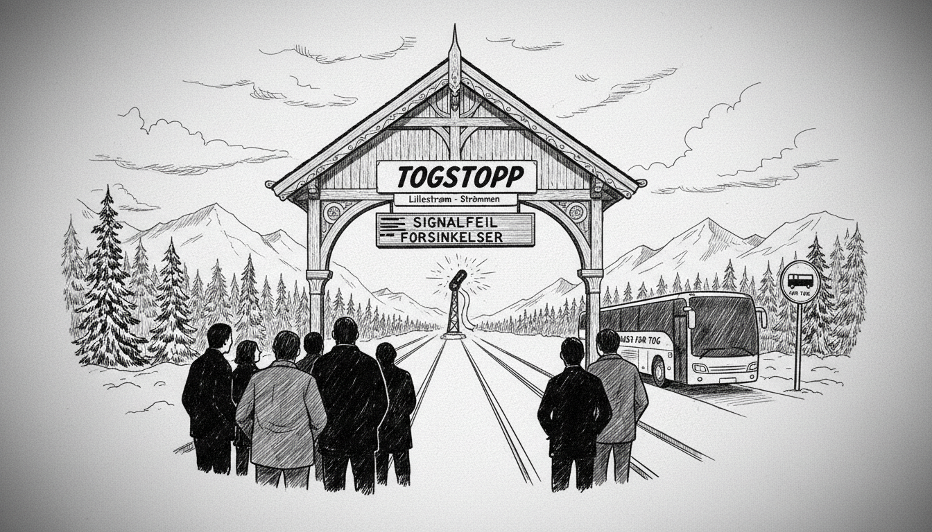 Main Railway Line Closed Between Lillestrøm and Strømmen Due to Signal Failure