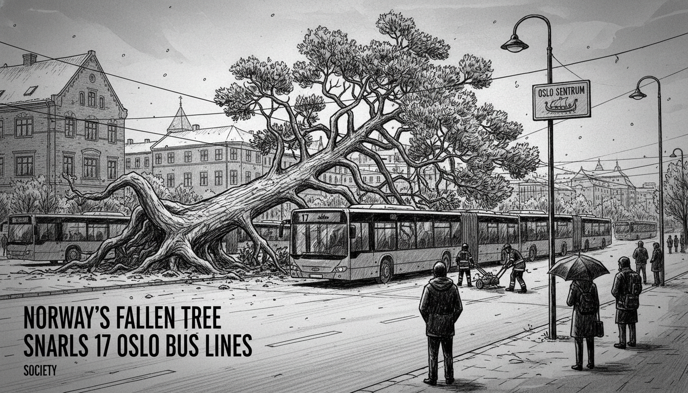 Norway's Fallen Tree Snarls 17 Oslo Bus Lines