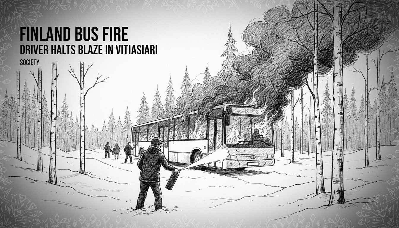 Finland Bus Fire: Driver Halts Blaze in Viitasaari