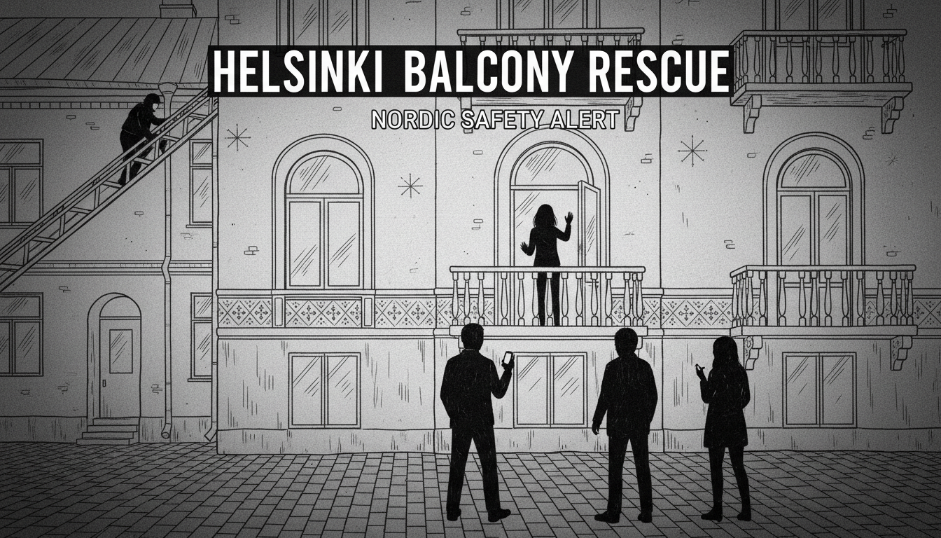 Woman rescued from Helsinki balcony after emergency calls alert passersby