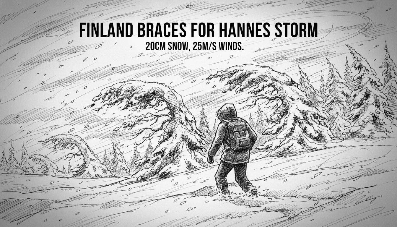 Finland Braces for Hannes Storm: 20cm Snow, 25m/s Winds