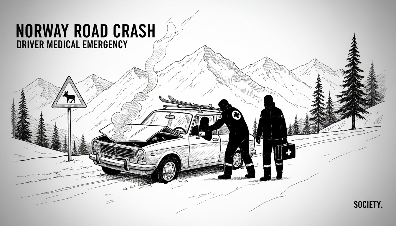 Norway Road Crash: Driver Medical Emergency