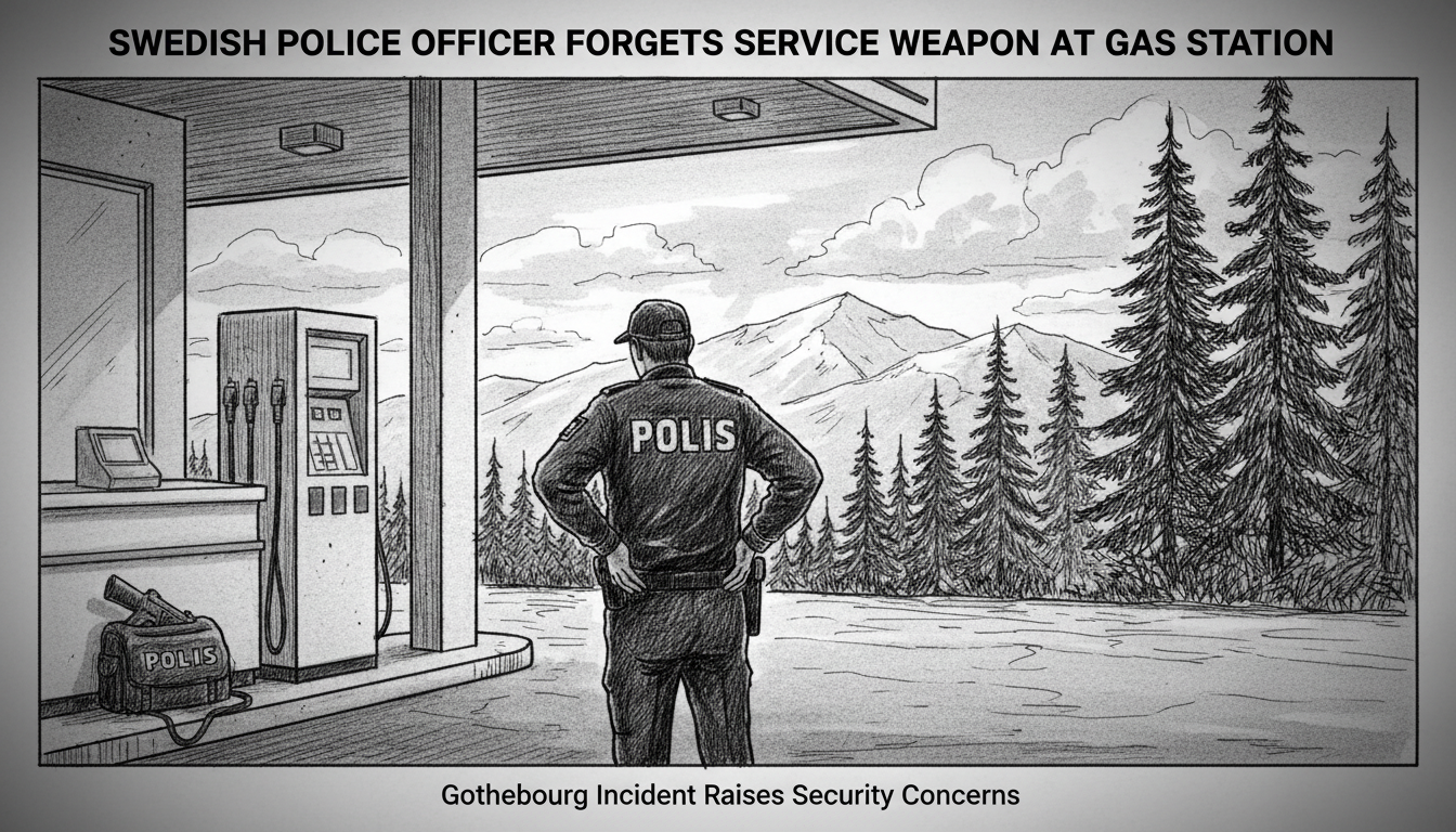 Swedish Police Officer Forgets Service Weapon at Gas Station