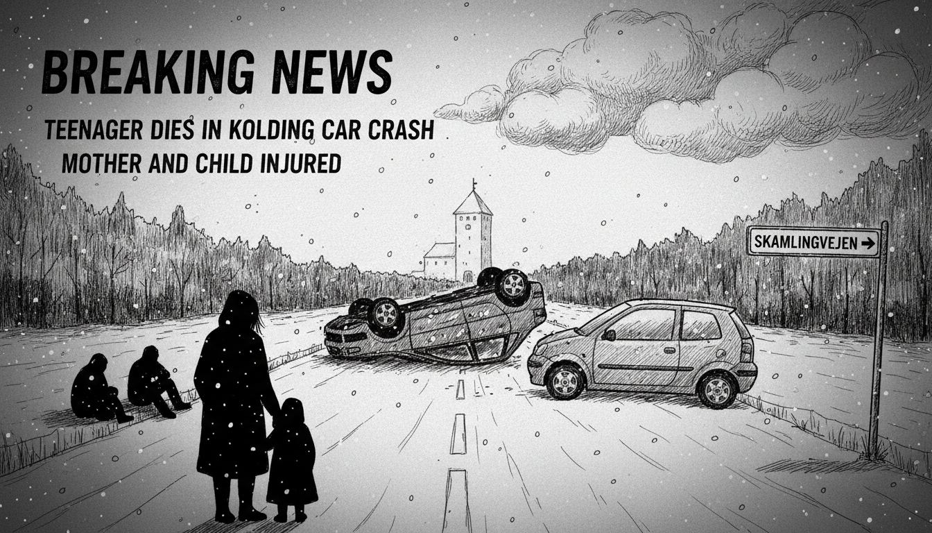 Teenager Dies in Kolding Car Crash, Mother and Child Injured