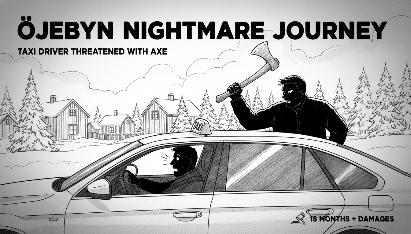 Taxi Driver Threatened with Axe in Öjebyn Nightmare Journey
