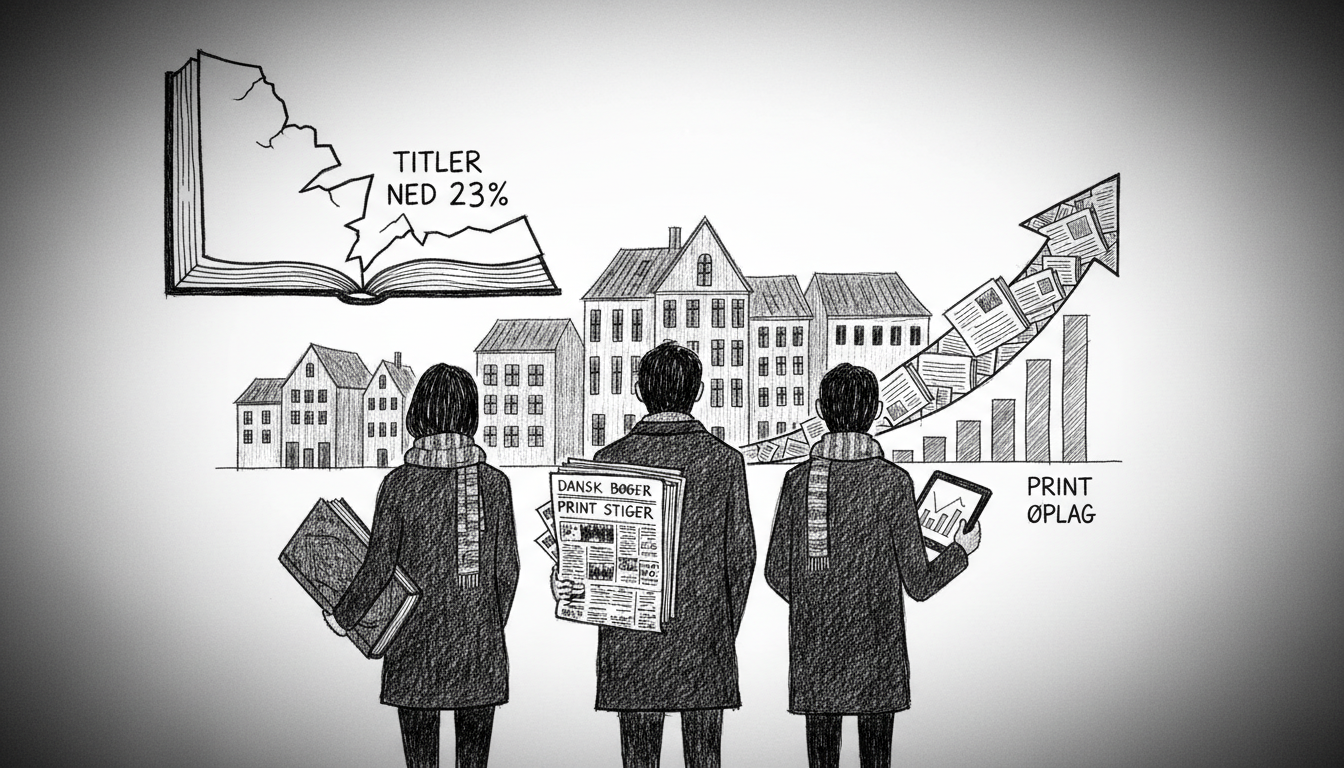 Danish Book Market Shift: Titles Fall 23%, Print Rises