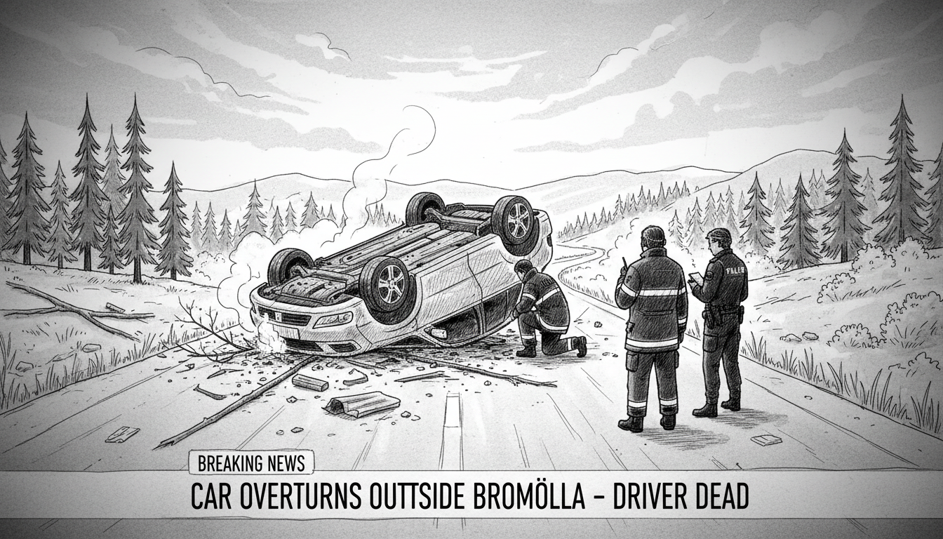 Car Overturns Outside Bromölla Leaving Driver Dead