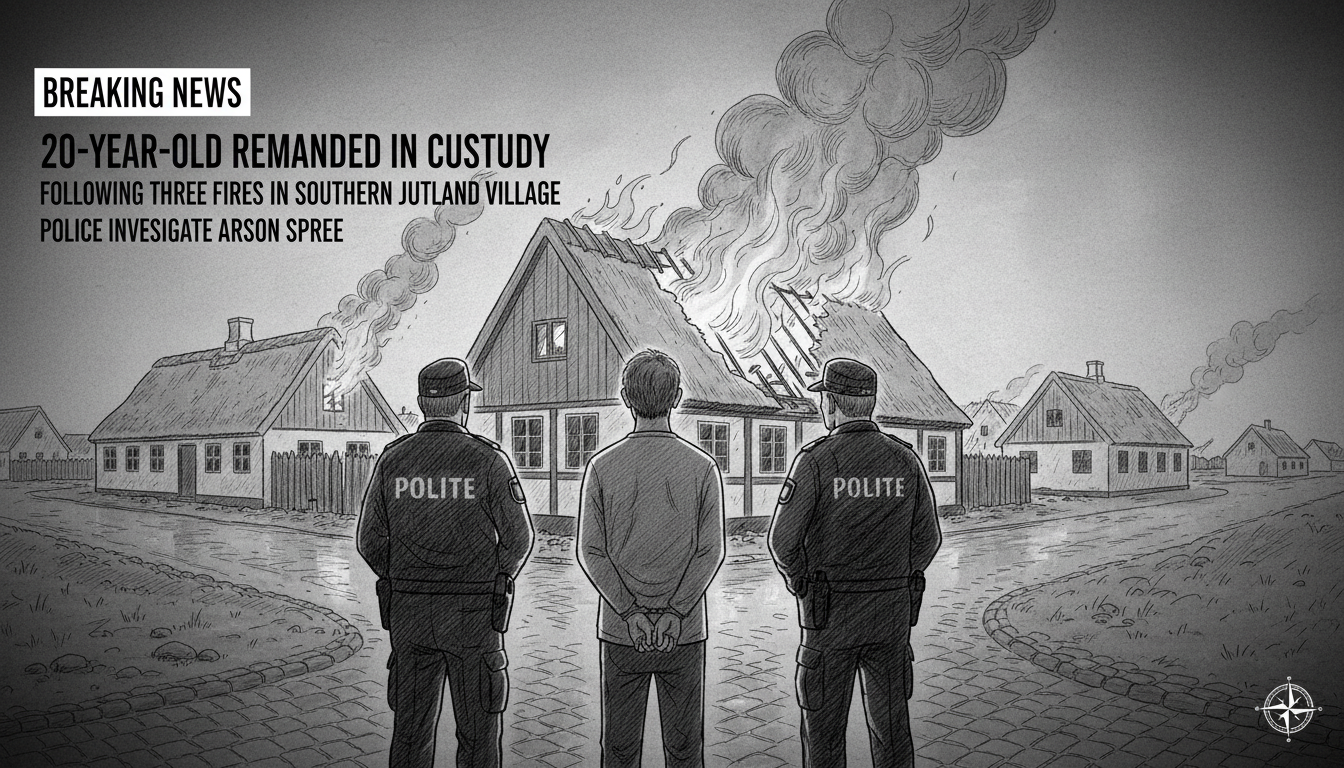 20-Year-Old Remanded in Custody Following Three Fires in Southern Jutland Village