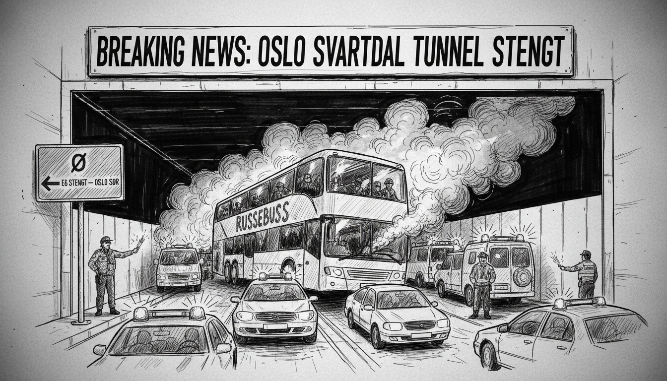 Oslo Svartdal Tunnel Closed After Bus Breakdown Disrupts E6 Traffic