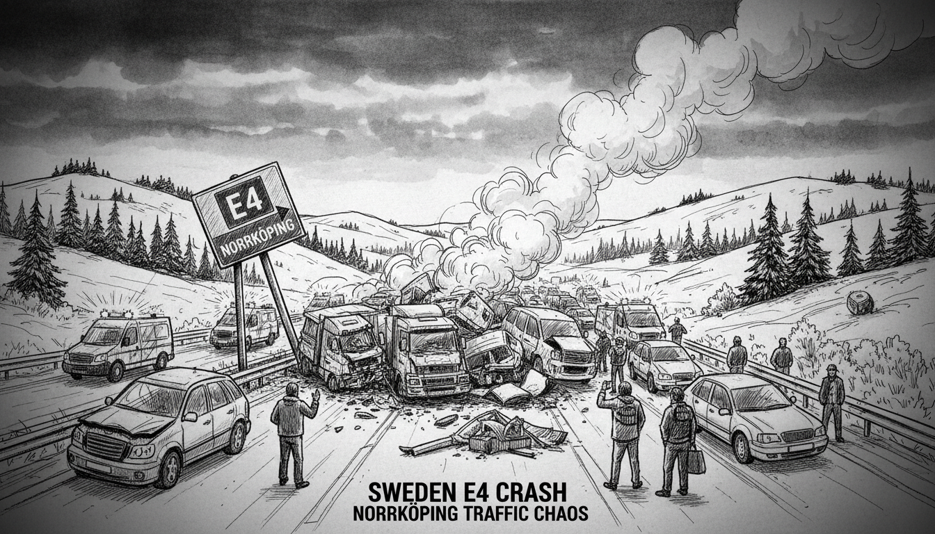 Sweden E4 Crash: Norrköping Traffic Chaos