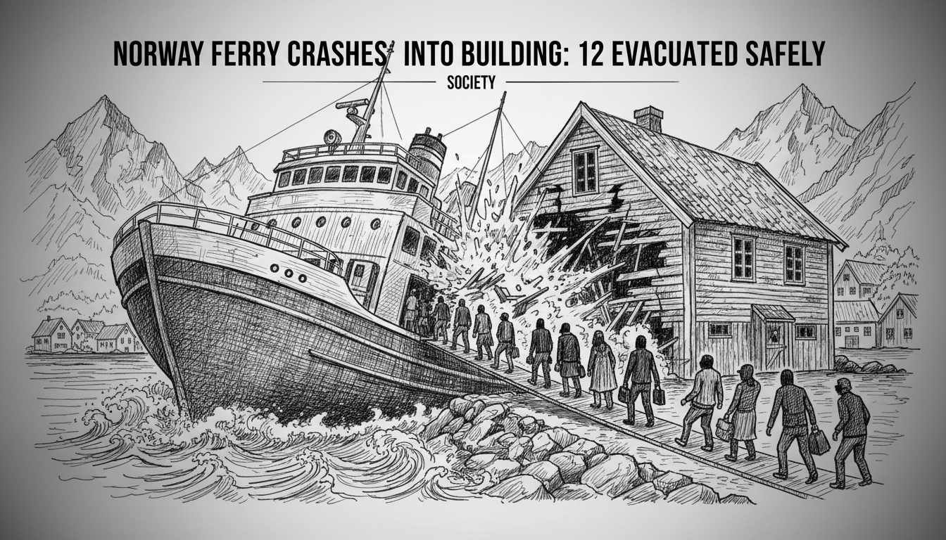 Norway Ferry Crashes Into Building: 12 Evacuated Safely